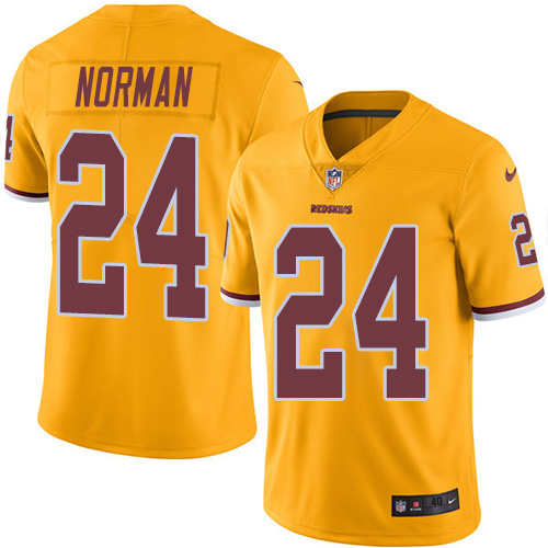 Men's Elite Josh Norman Nike Jersey Gold - #24 Rush NFL Washington Redskins